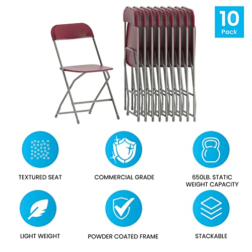 Set of 10 Black Plastic Folding Chairs P3759