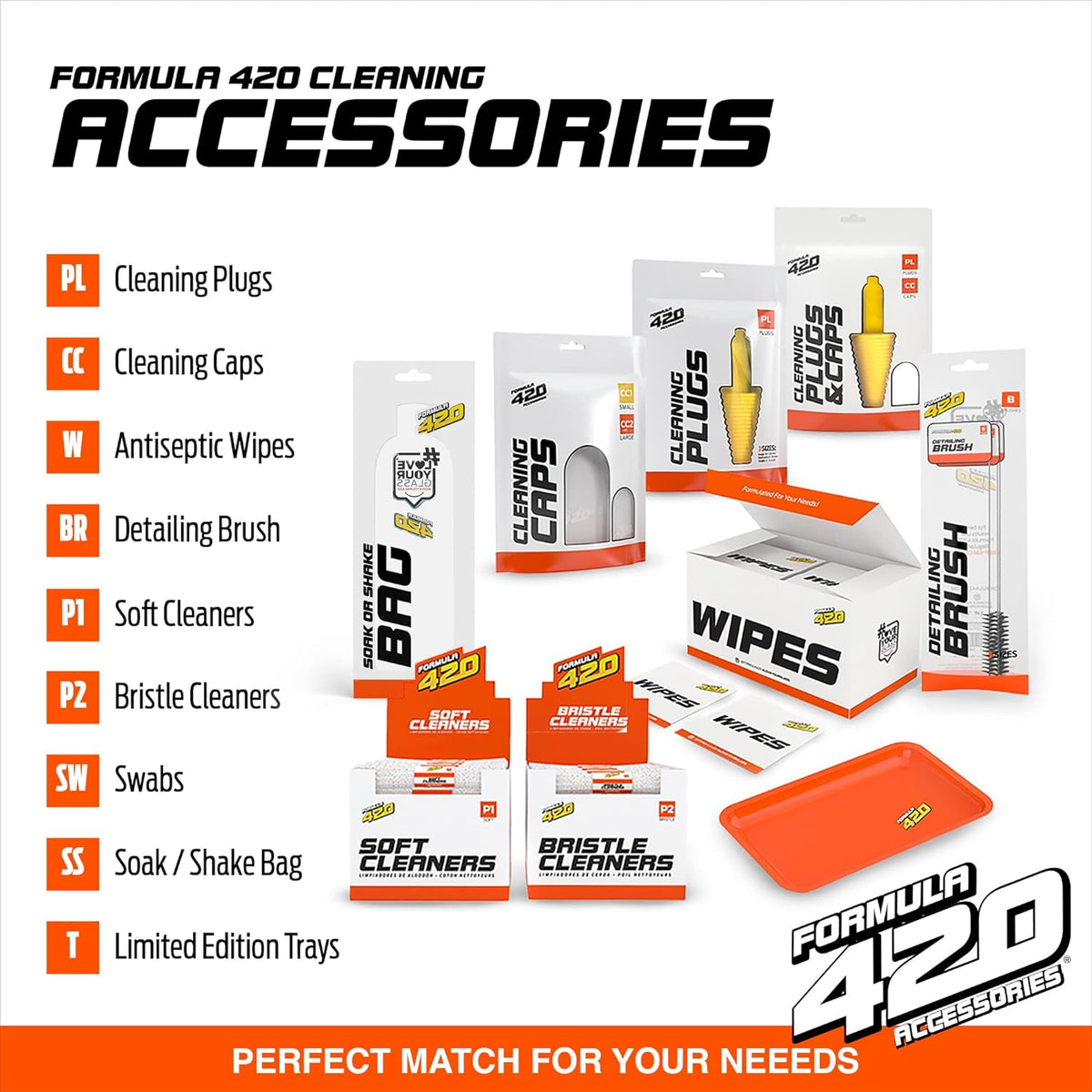 Formula 420 Bundle Pack : 1 Original Cleaner 12 oz, 1 Daily Use 16oz Concentrate makes 32oz & 1 Soak-N-Rinse 16 oz (3 bottles) E847