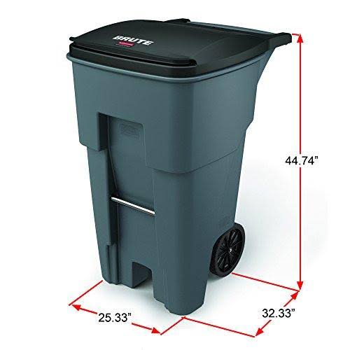 65 gal. Blue Rectangular Trash Can P424