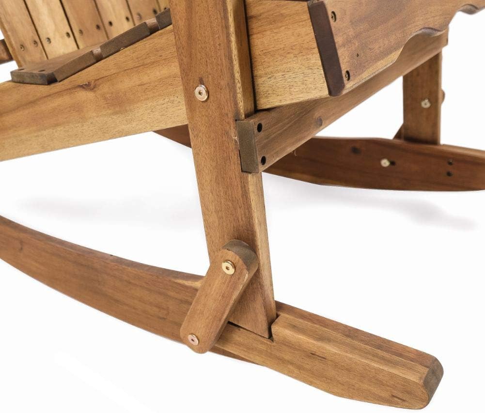 Natural Stained Acacia Wood Adirondack Rocking Chair H968