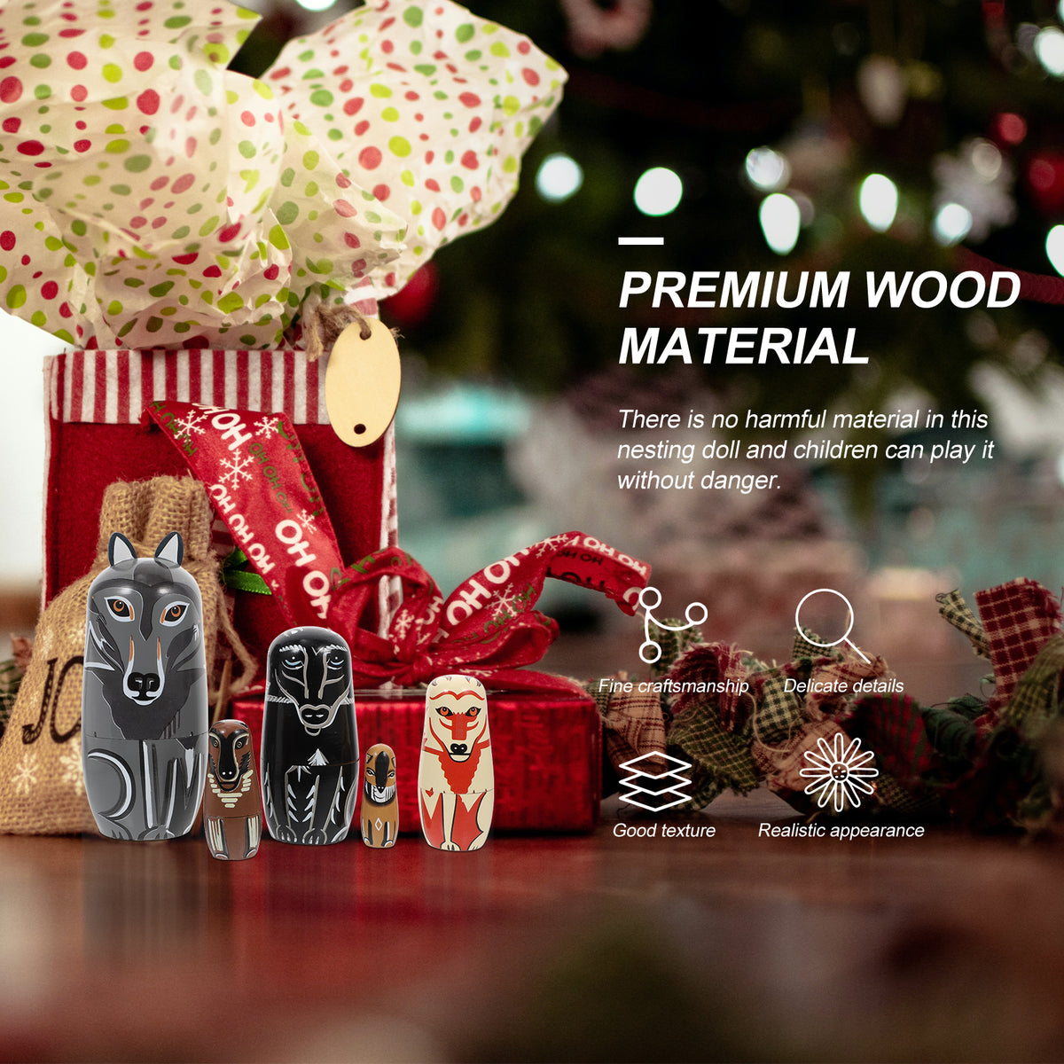 Painted Wooden Stacking Dolls S1324