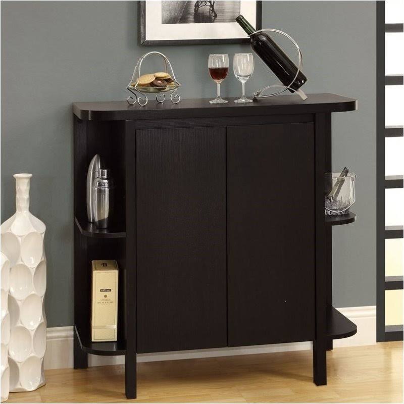 Cappuccino Home Bar Unit with Bottle and Glass Storage Q60883