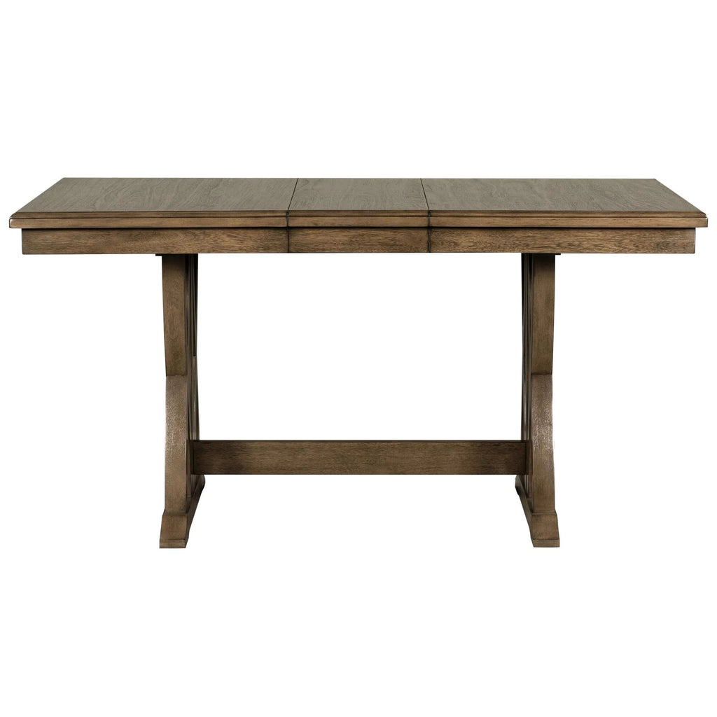 Solid Wood Extendable Dining Table Set for 6 with Upholstered Chairs E645