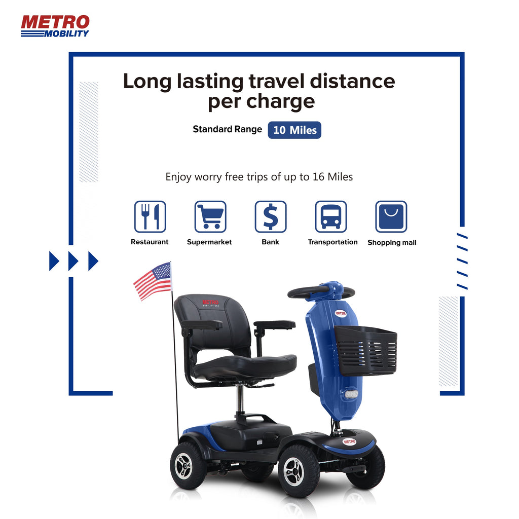 Blue 4 Wheel Mobility Scooter with Seat F286717
