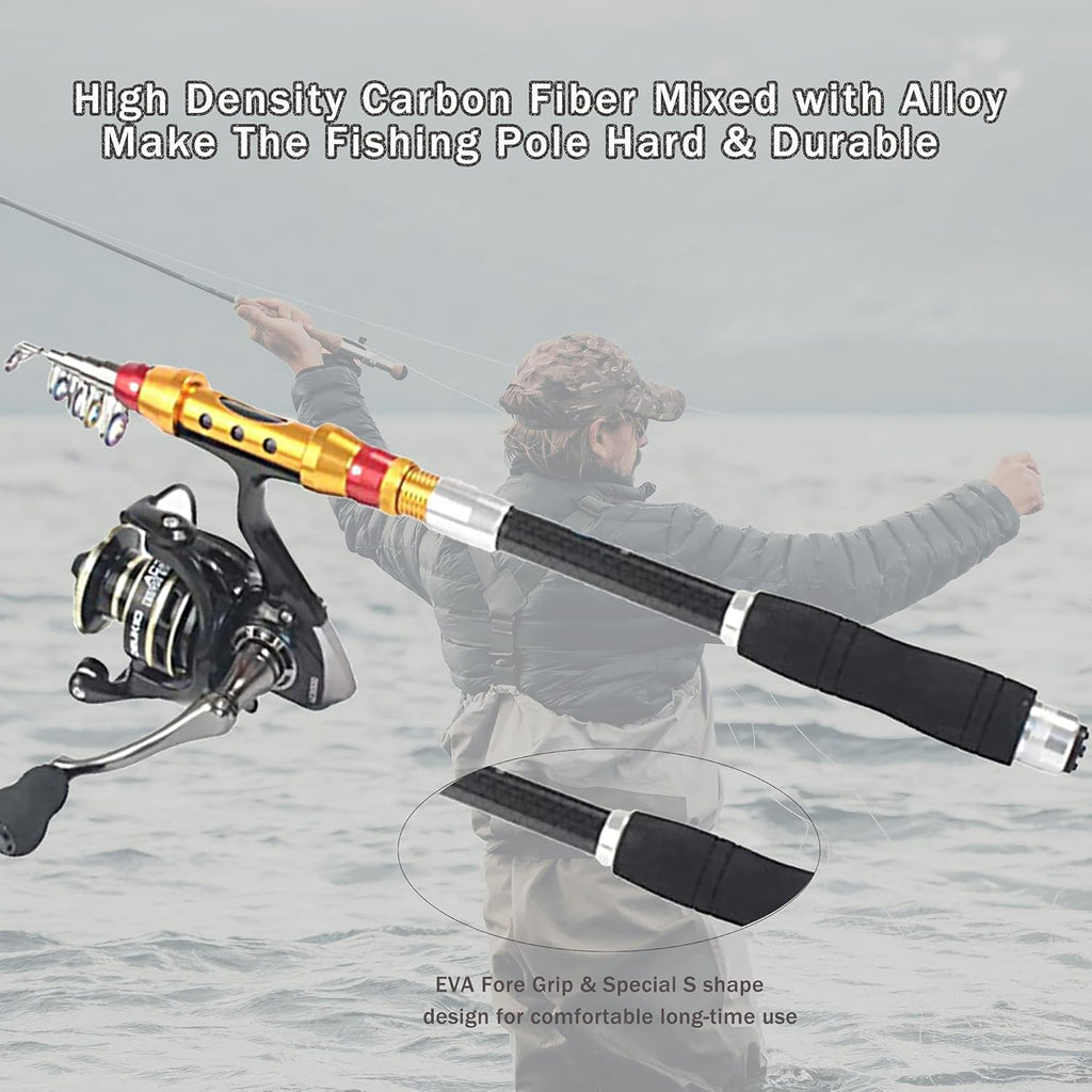Telescopic Carbon Baitcasting Combo Kit with Carrier Bag S144839