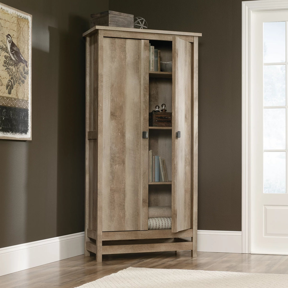 Lintel Oak Finish Storage Cabinet O638359
