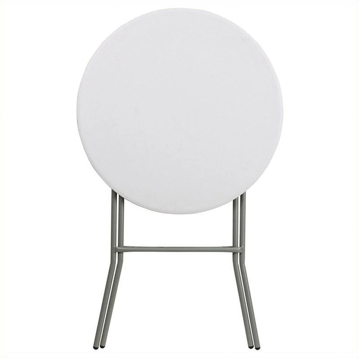Round Granite Bar Height Folding Table in White J6696