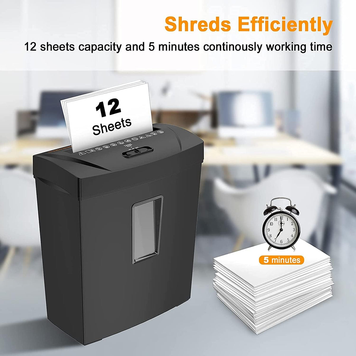 12 Sheet Crosscut Paper Shredder V9674