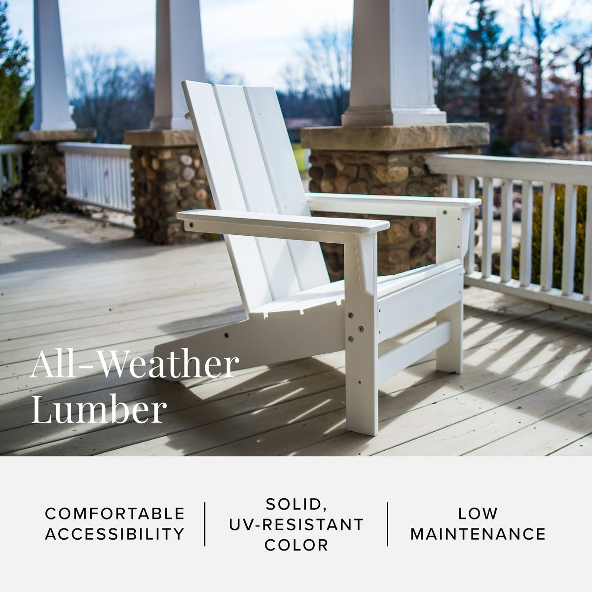 Oversized White Adirondack Chairs H459
