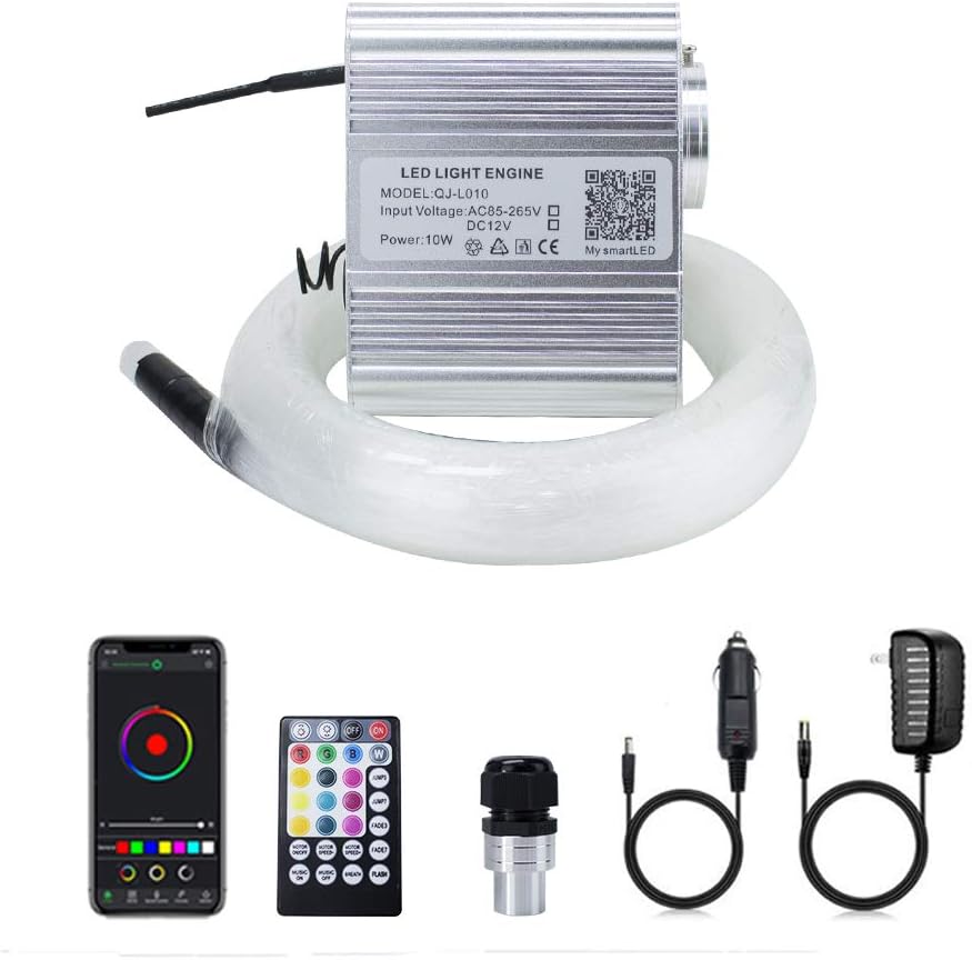 10W RGBW Fiber Optic Lights Kit with 200pcs 9.8ft Cable R334