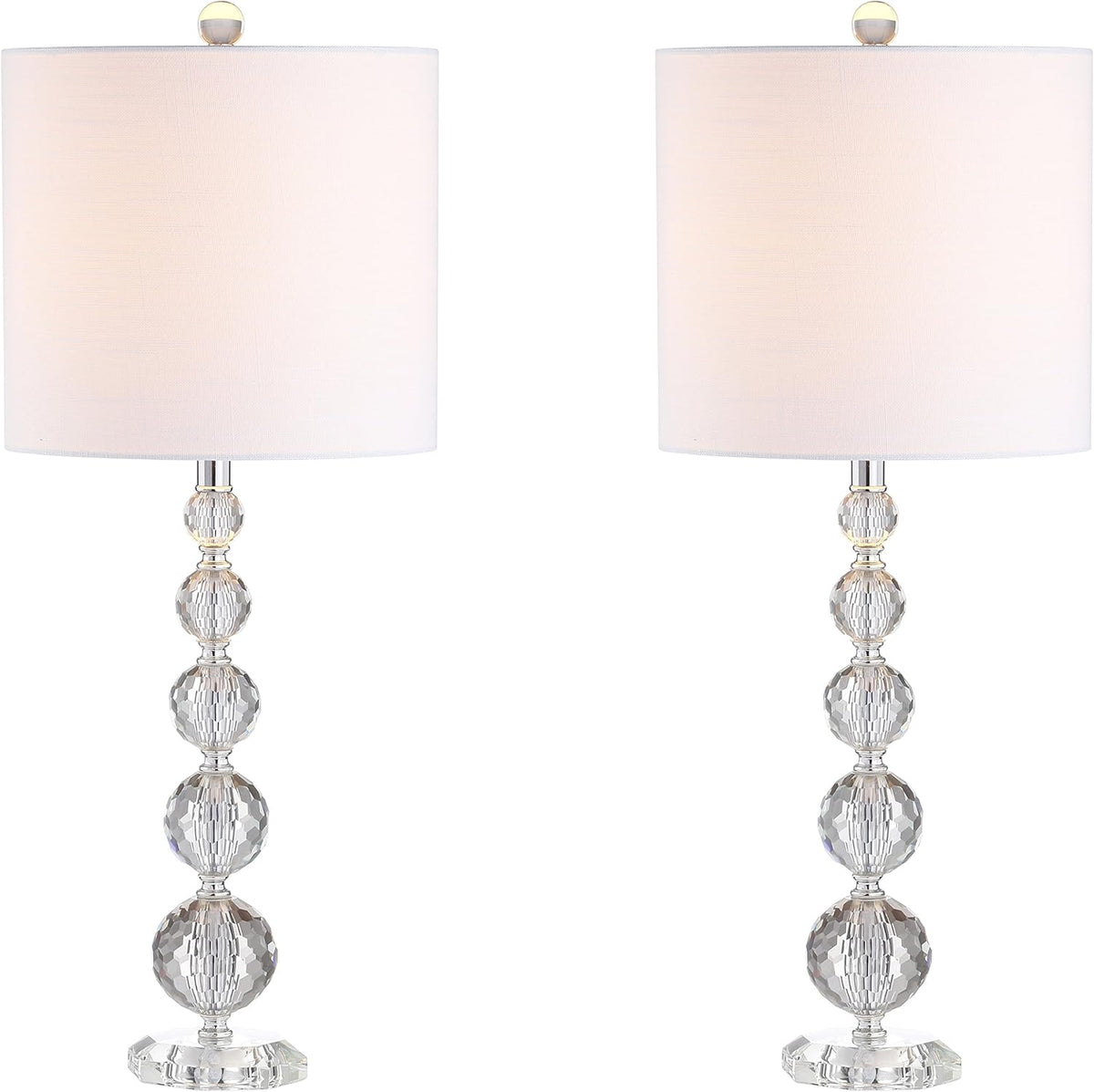 Crystal LED Table Lamp, Clear/Chrome, Set of 2 S5655