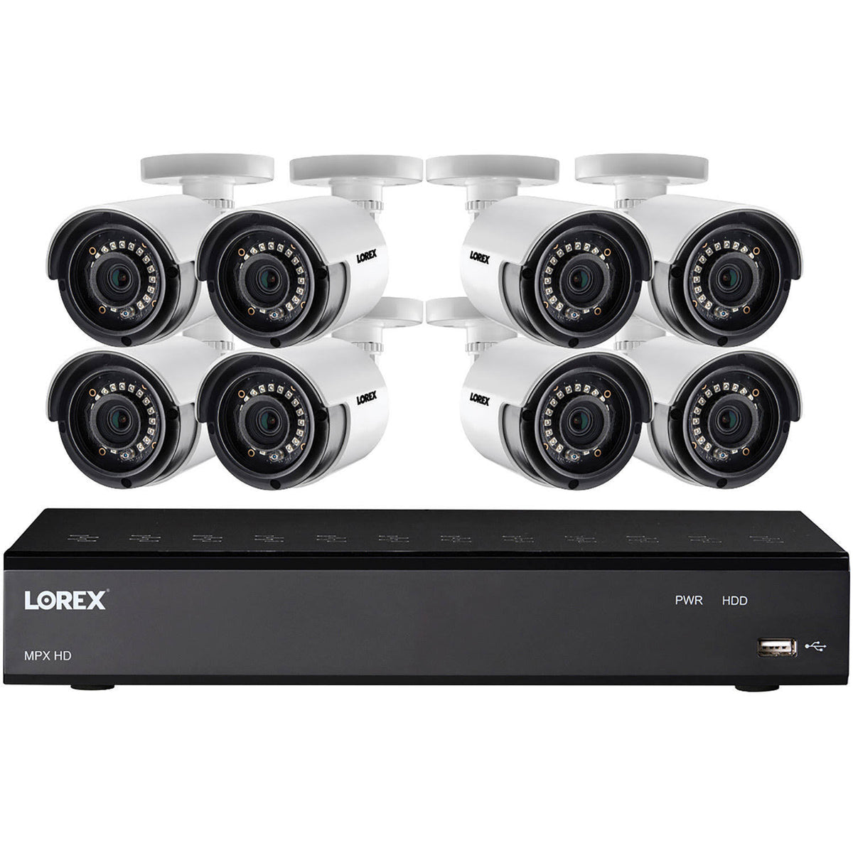 1080p HD Security Camera System with 8-Channel DVR and 8 Bullet Cameras P274