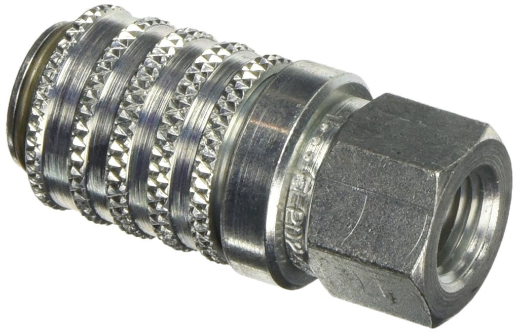 Steel Test Port Quick Coupler with Female Pipe Thread, 1/8" Body Size, 1/8"-27 NPTF Thread Size, 1.67" Length Pack of 2 Q139