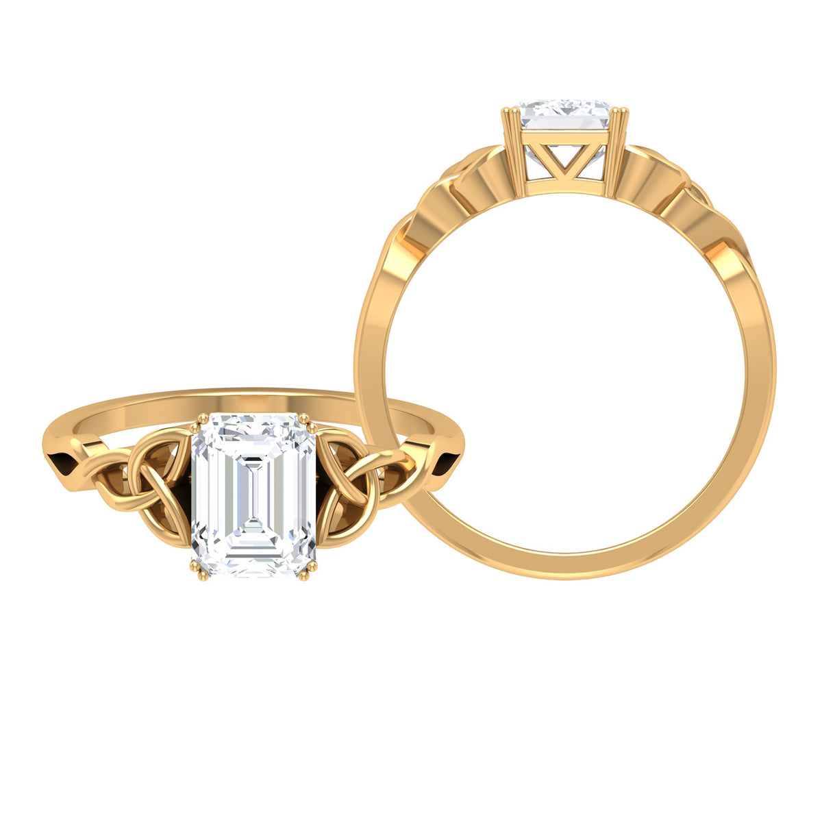 14K Yellow Gold Moissanite Engagement Ring Z3549