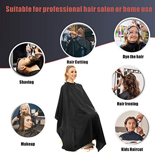 Nylon Barber Cape 64"x56" Waterproof Black O6889