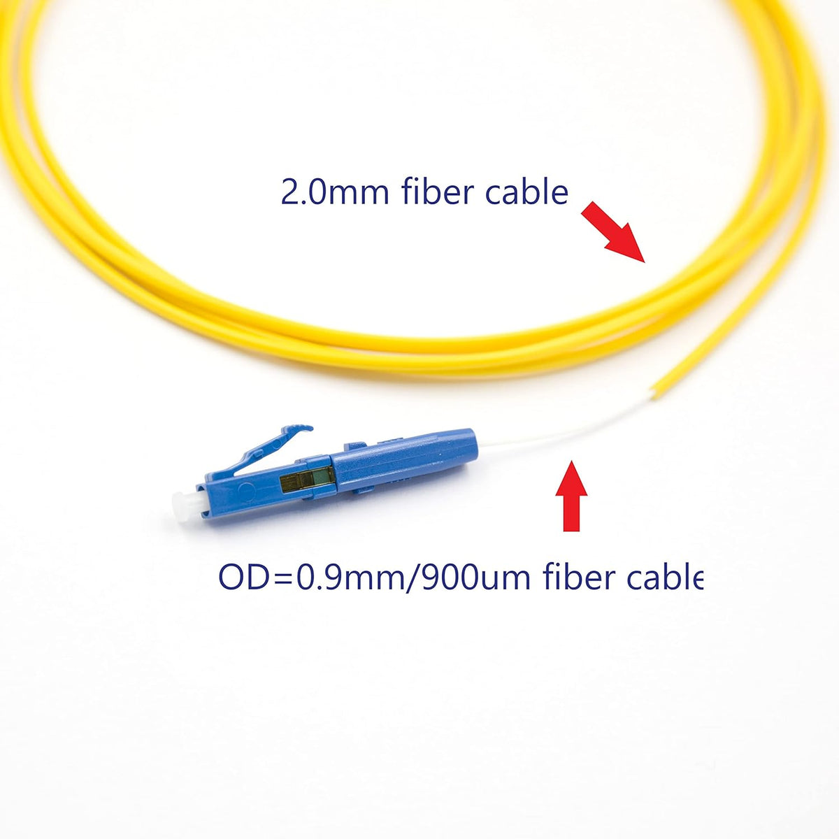 10pcs LC UPC Fiber Optic Quick Connector with Matched Tools Single Mode 9/125 for 900um Cable E913