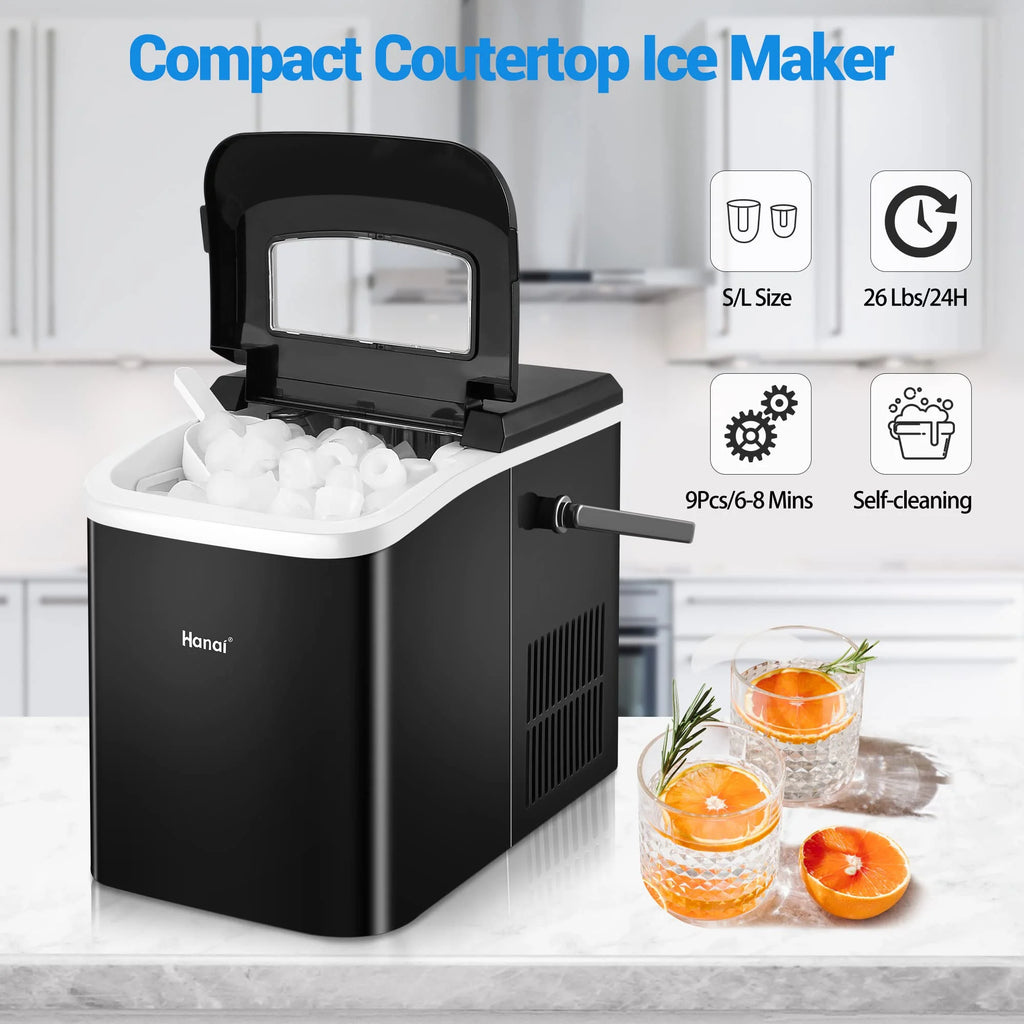 Portable Countertop Ice Maker with Ice Scoop and Basket L393162