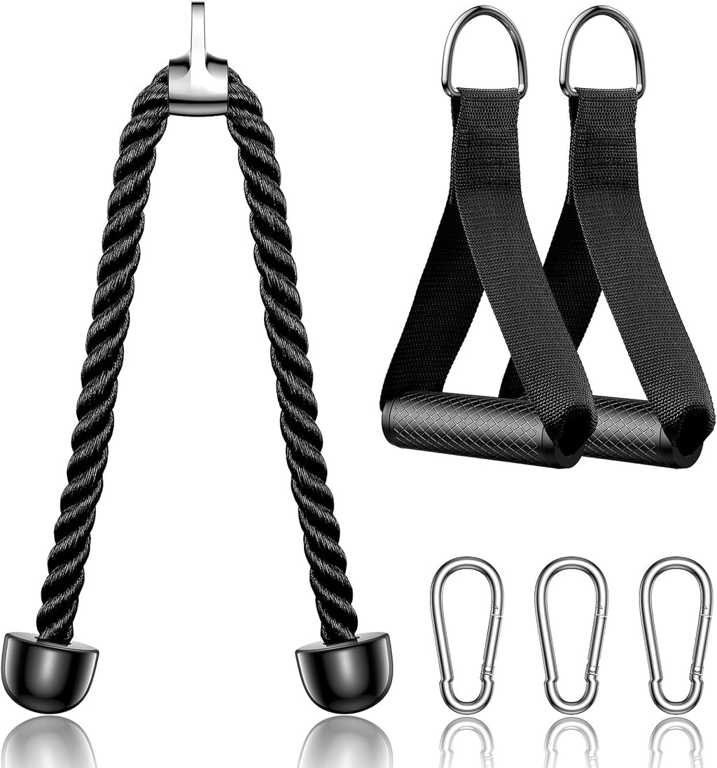 Gym Cable Attachments Double D Row Handles Tricep Rope V Shaped Bar Rotating Straight Bar Y382658