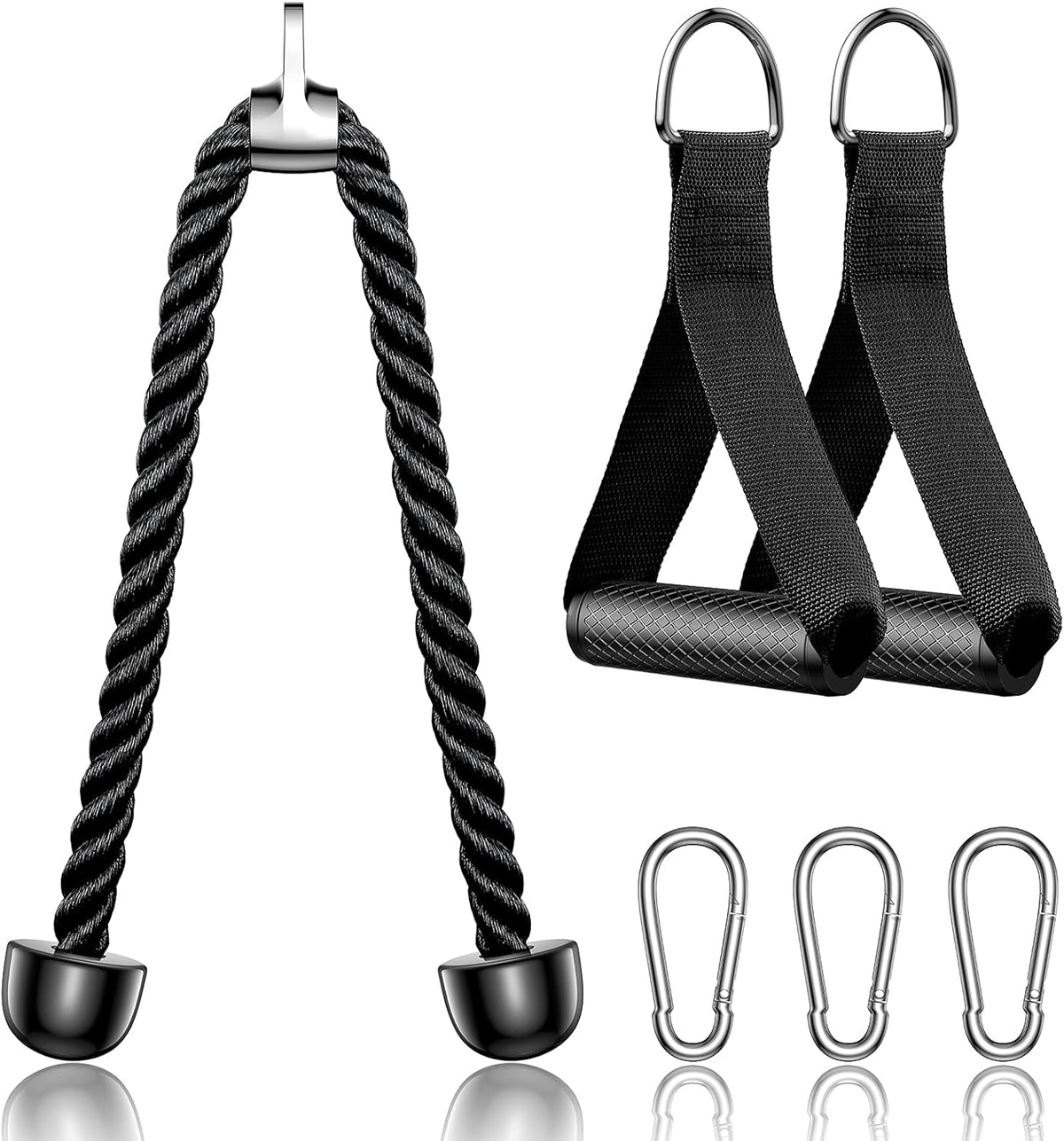 Gym Cable Attachments Double D Row Handles Tricep Rope V Shaped Bar Rotating Straight Bar Y382658