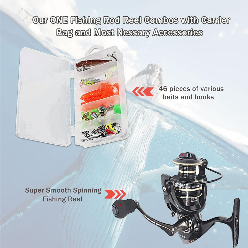 Telescopic Carbon Baitcasting Combo Kit with Carrier Bag S144839