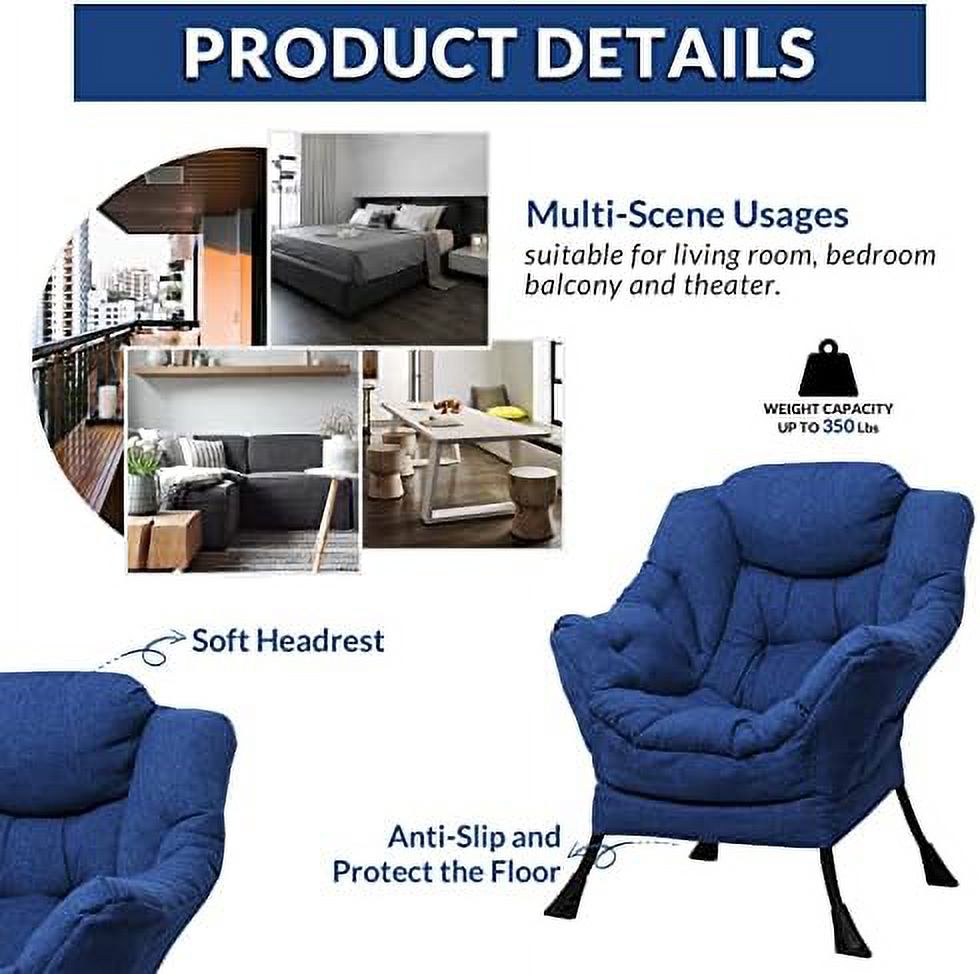 Modern Velvet Fabric Reclining Armchair with Side Pocket P532