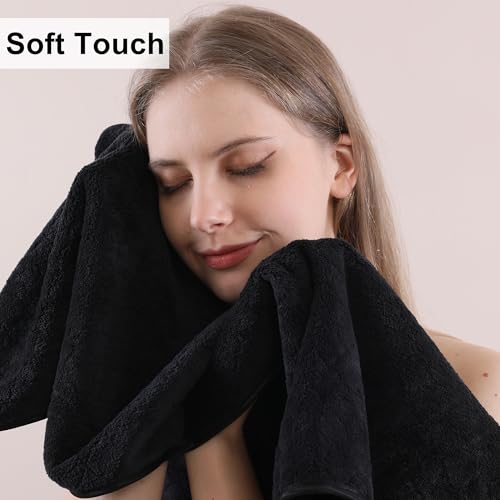Extra Large Bath Towel Sets of 8, 2 Oversized Bath Towels, 2 Hand Towels, 4 Washcloths, 600GSM Soft Microfiber Quick Dry Highly Absorbent Bath Towels Sheets (Violet) W85041