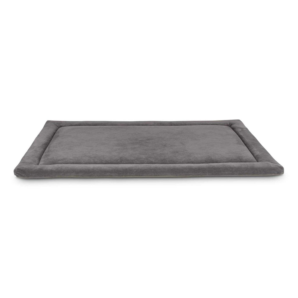 Dark Grey Velvet Dog Crate Mat and Pet Bed L90622