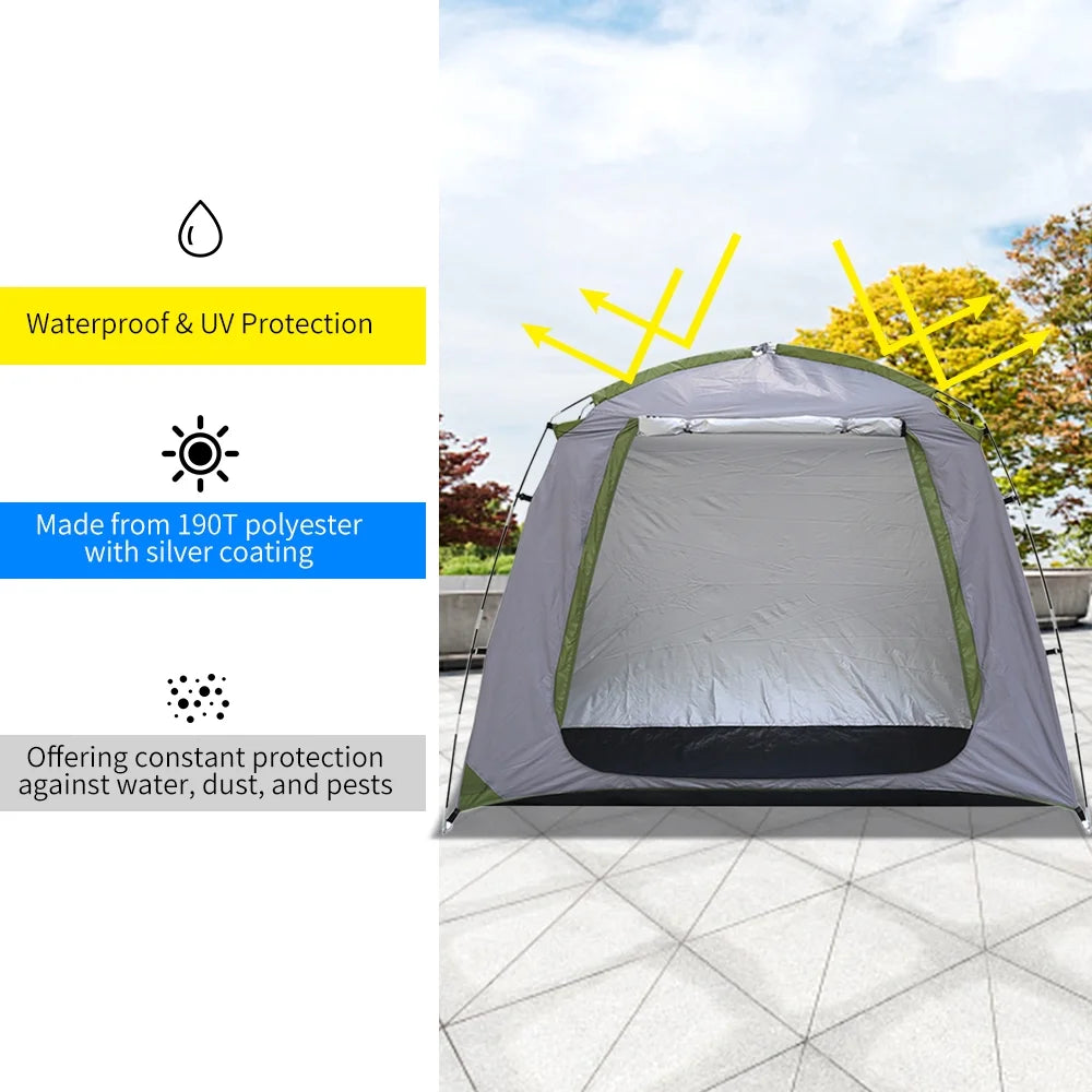 Silver Coated Polyester Waterproof Bike Shelter Storage Shed O6638