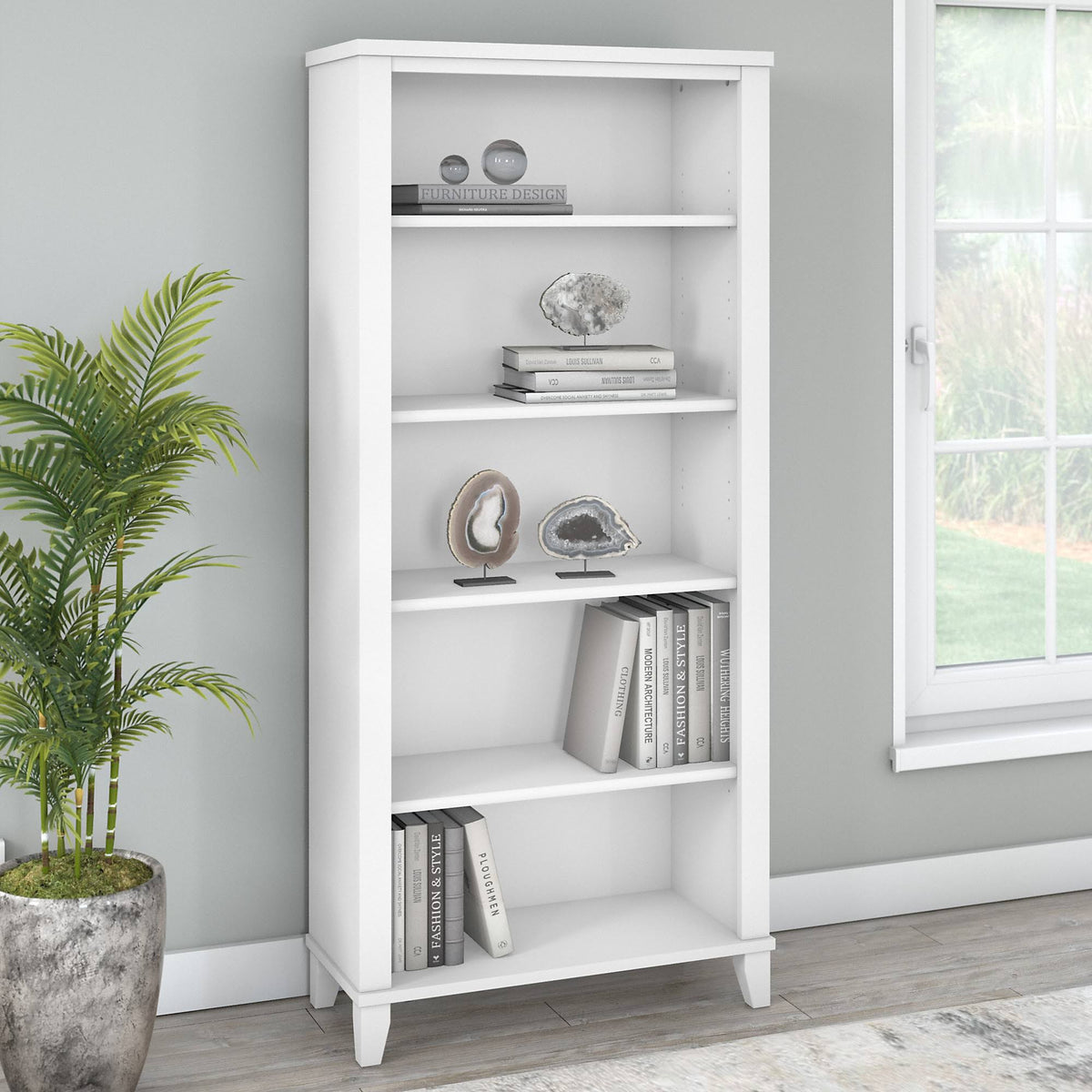 White 5 Shelf Bookcase O26427