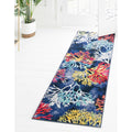 Country & Floral Area Rug 2'x8' Multi-Blue P55229
