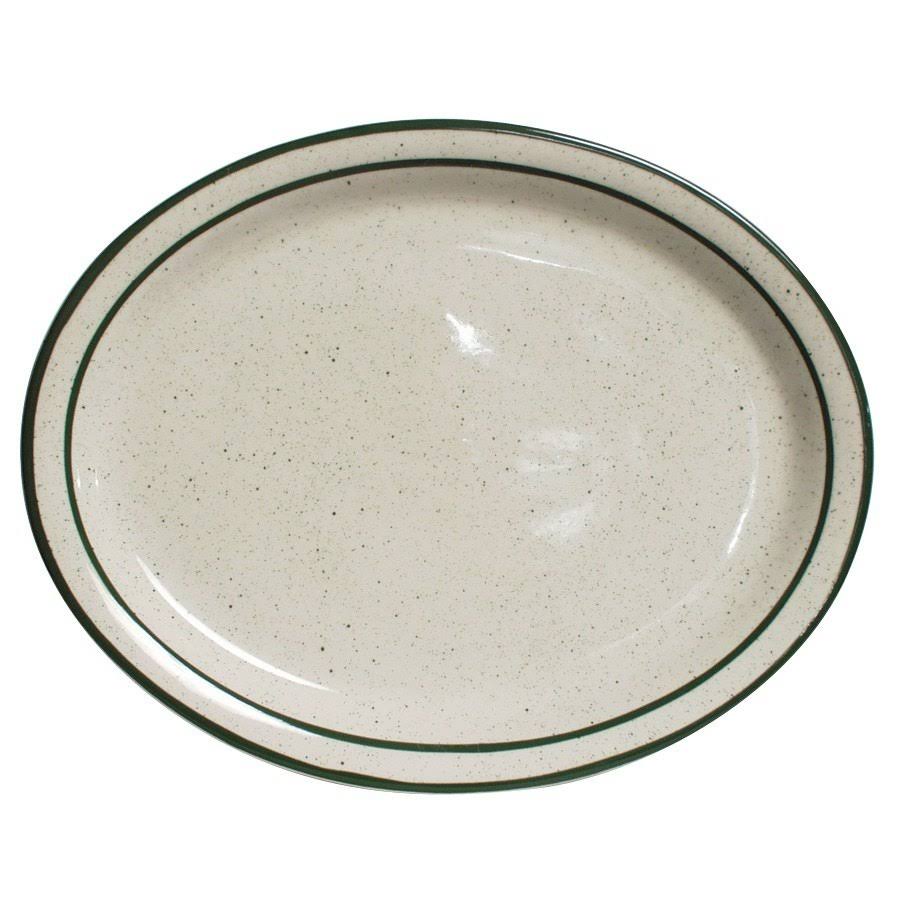 Emerald Green Speckle Oval Platter K425610