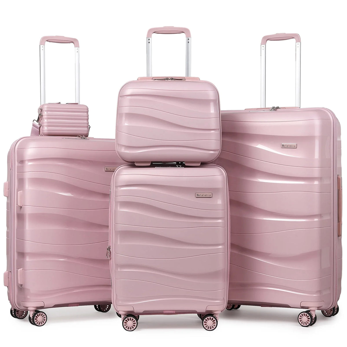 5 Luggage Sets PP Hardside Spinner Luggage Expandable Carry-on Suitcase V939