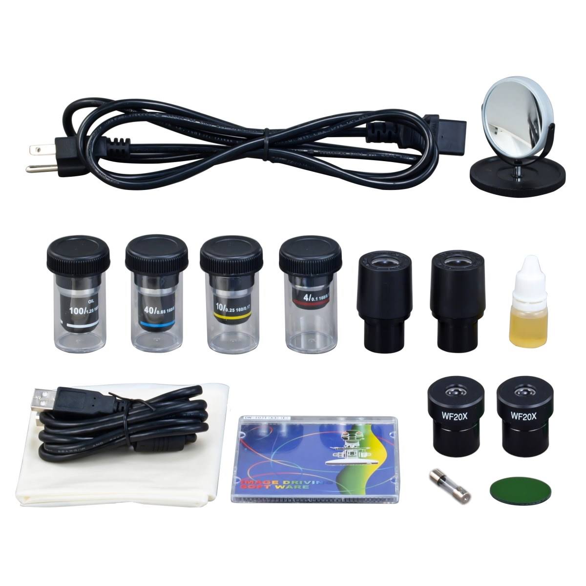 40X-2000X Built-in 3.0MP Digital Camera Compound LED Binocular Microscope with Vinyl Carrying Case X112876