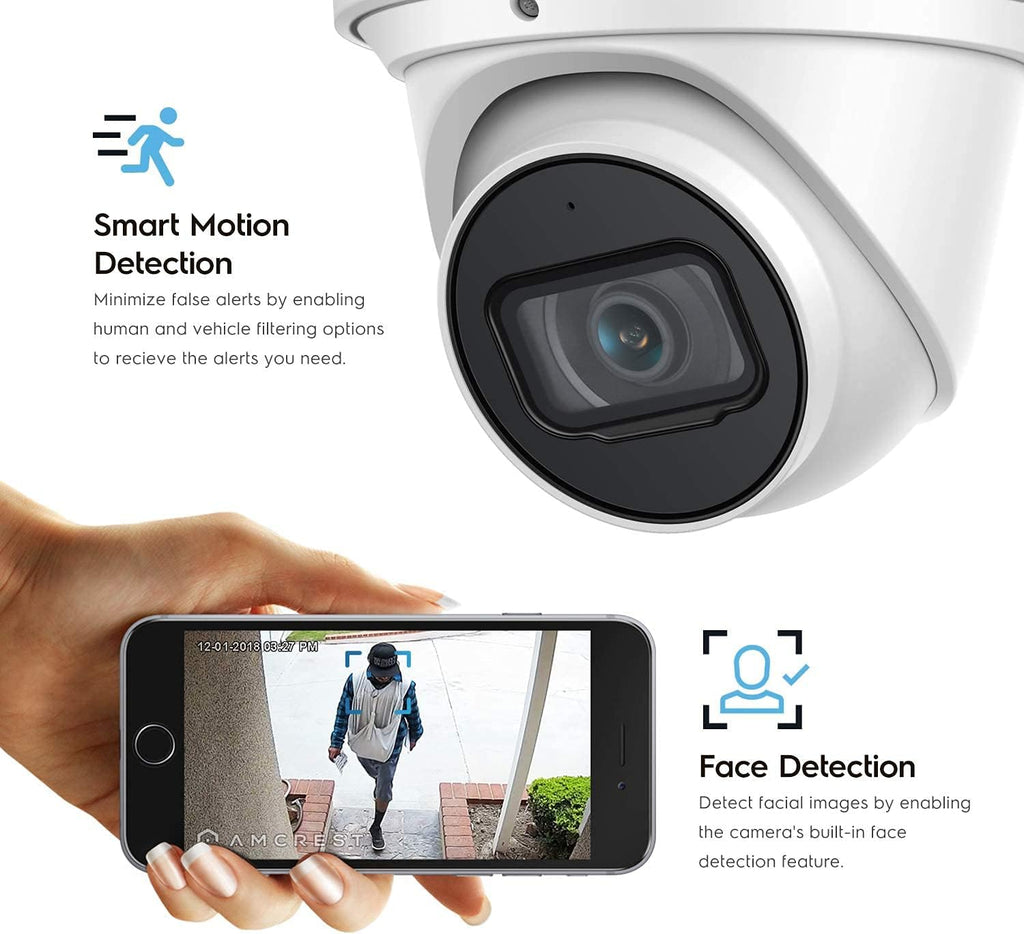 4K POE Outdoor Security Turret IP Camera, White C11498