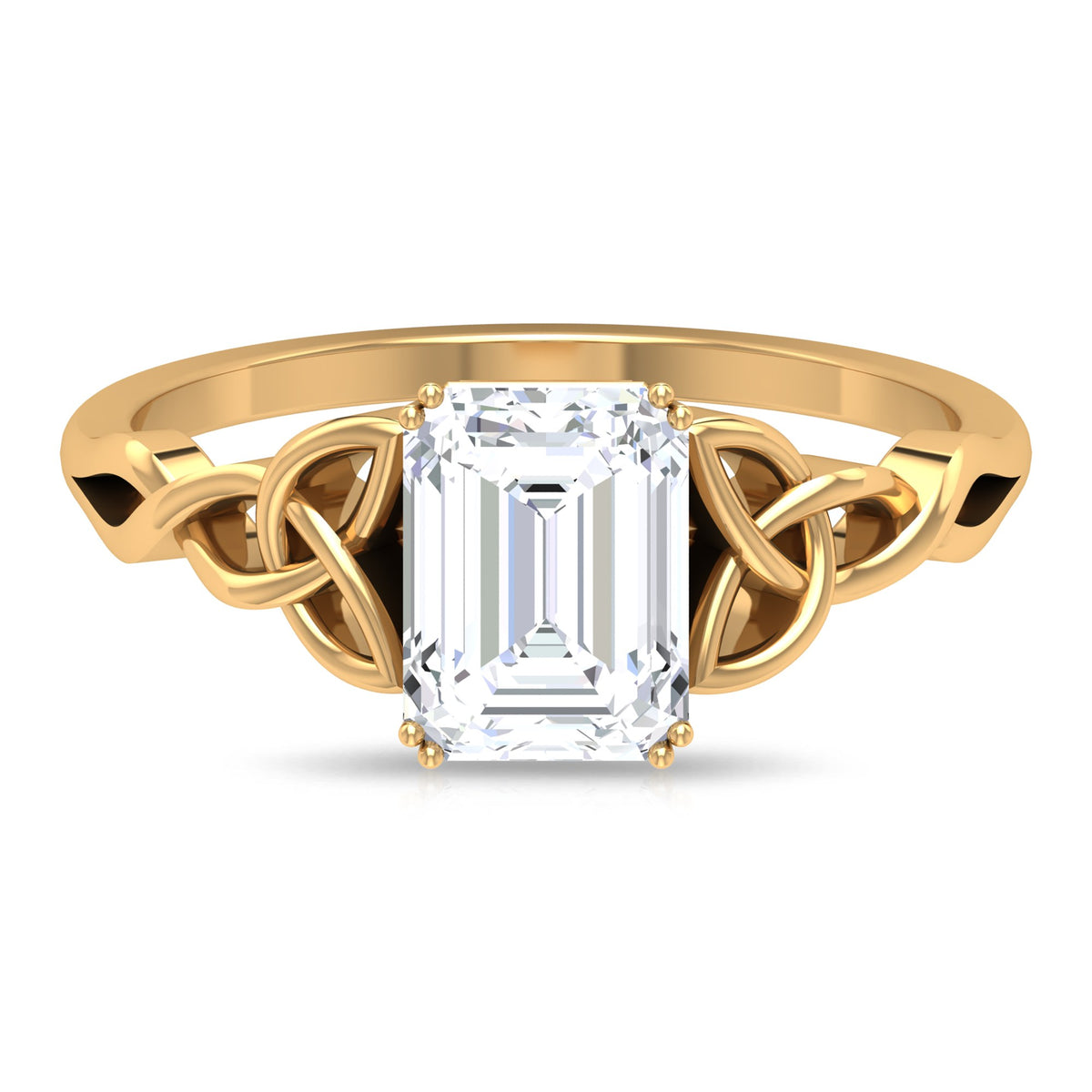 14K Yellow Gold Moissanite Engagement Ring Z3549