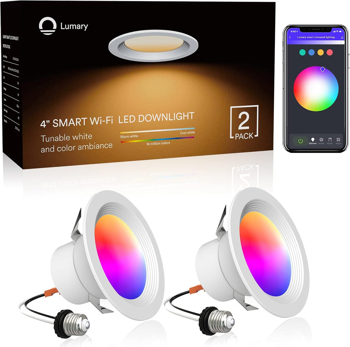 5/6 inch LED Smart Recessed Lighting, 8 Pack U432