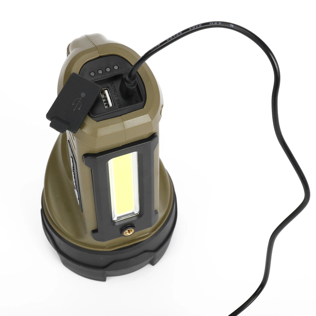 2000 Lumen Dual Source LED Rechargeable Spotlight with 5000 mAh Power Bank A60829