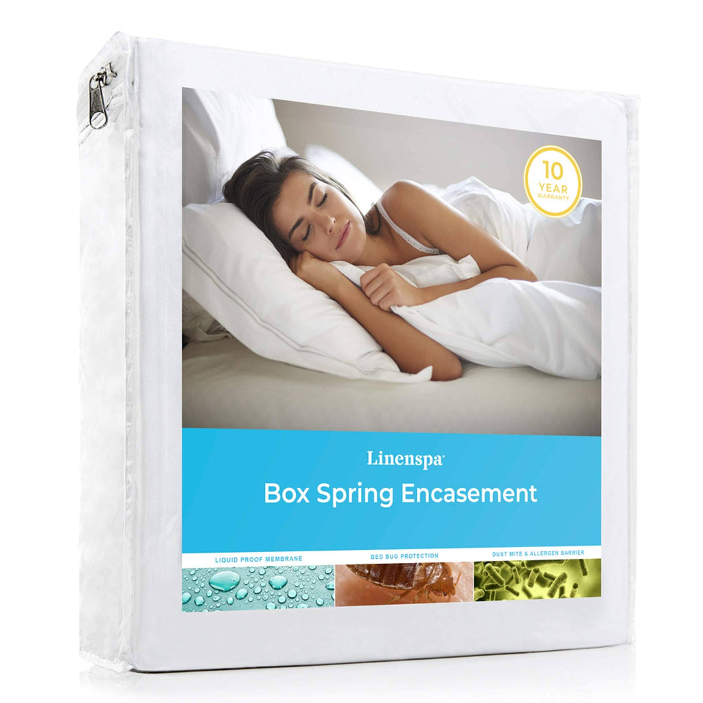 Split Queen Zippered Box Spring Encasement Protector A7159