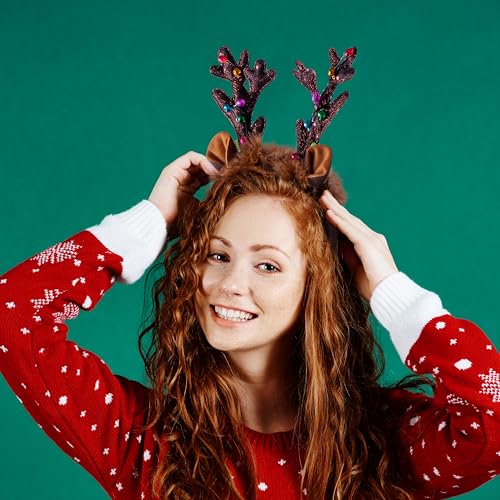 Light-Up LED Reindeer Headband E1121