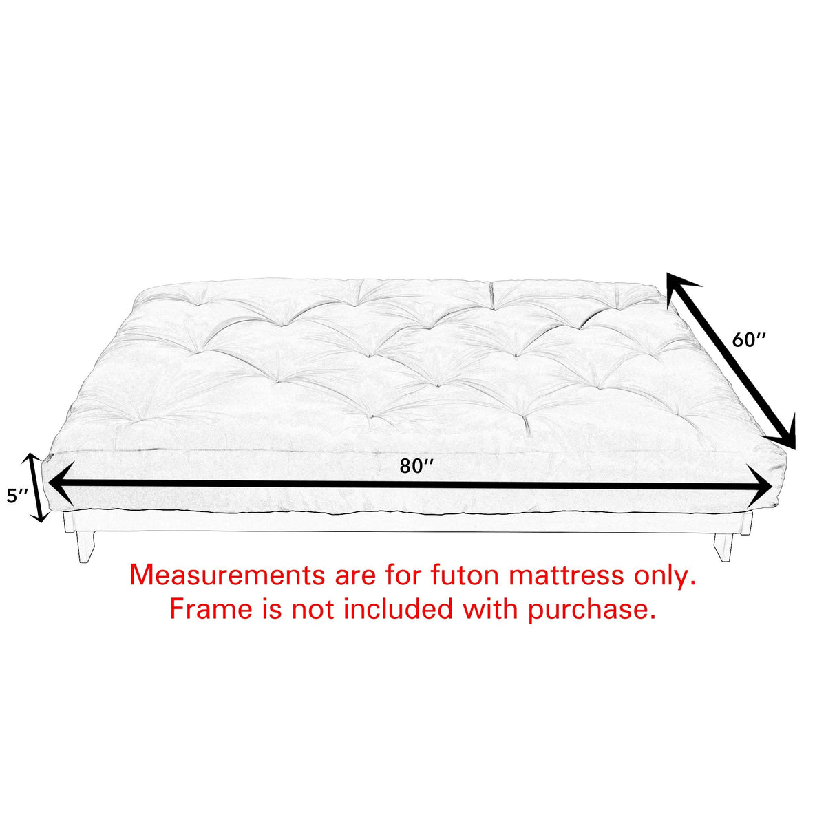 Queen-size 5-Inch Futon Mattress P448