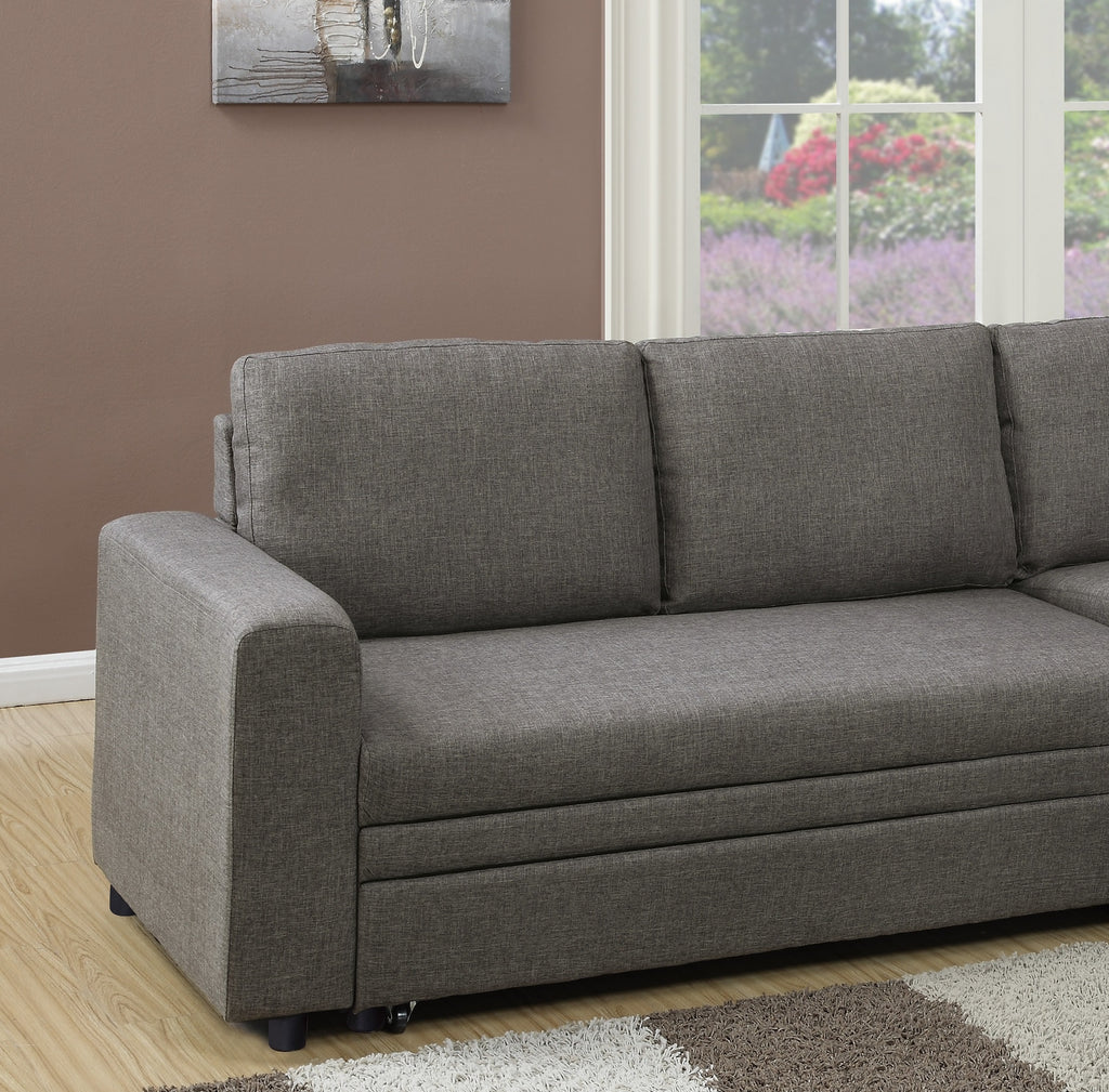 Convertible Sectional Sofa Pull out Bed Couch Storage Chaise P694