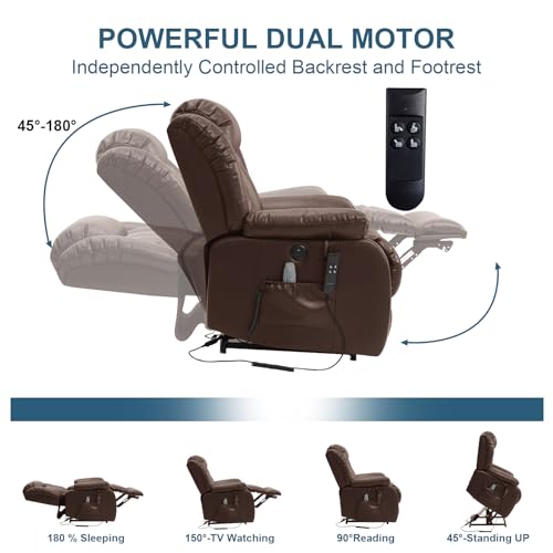 Large Power Lift Recliner Chair with Heat and Massage L912936