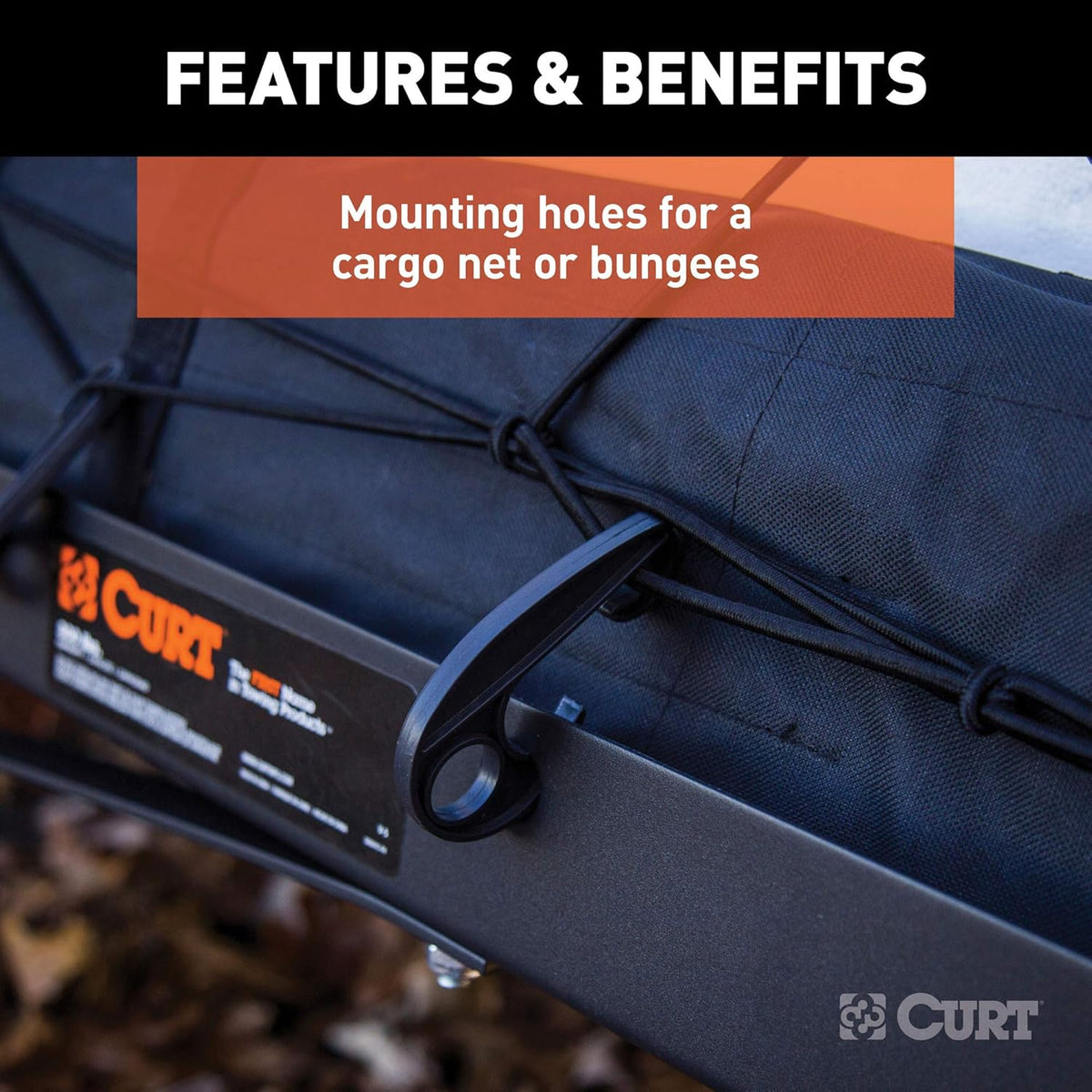 Black Steel Folding Hitch Cargo Carrier J22720