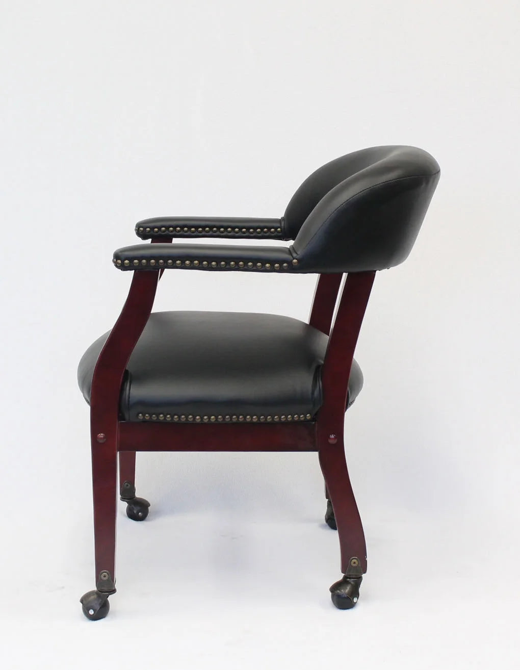 Black Faux Leather Executive Mobile Guest Chair S671