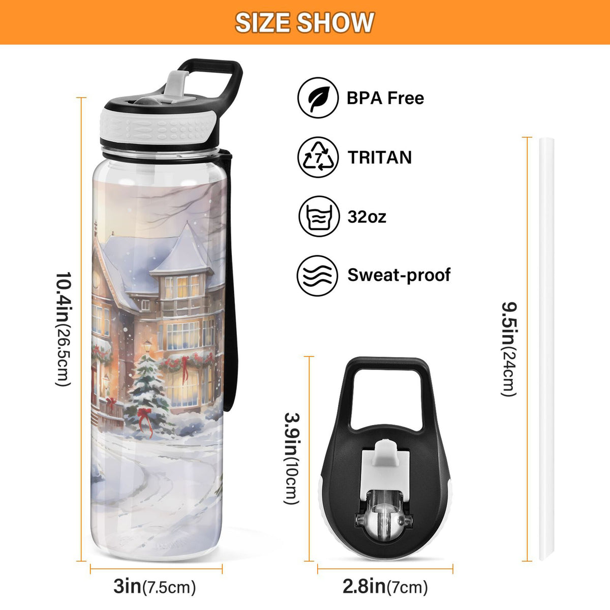 32oz Tritan Water Bottle with Straw Z685464