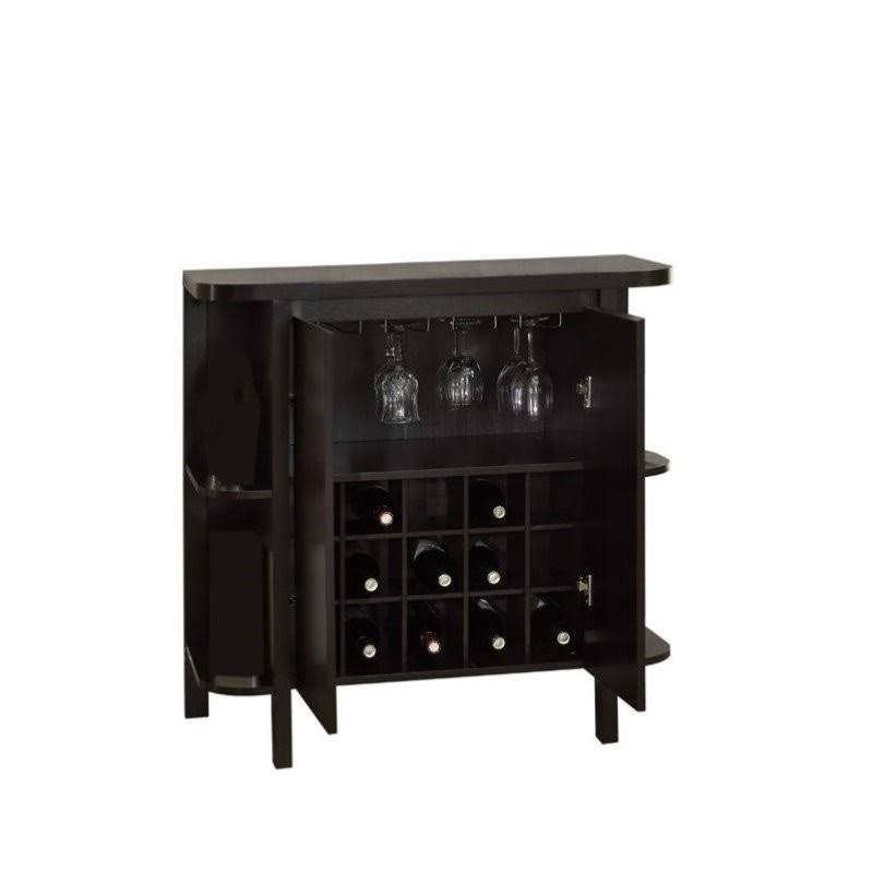 Cappuccino Home Bar Unit with Bottle and Glass Storage Q60883