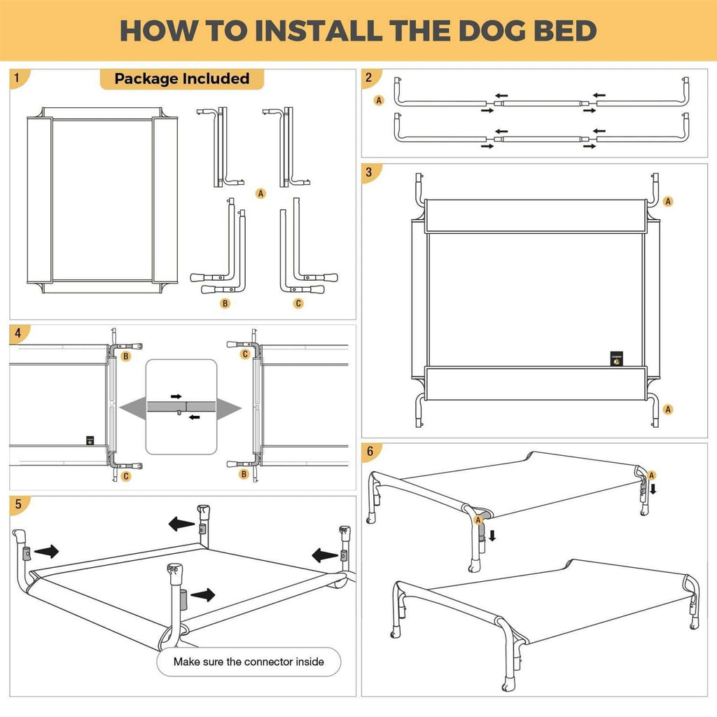 Elevated Dog Bed with Washable Mesh N596