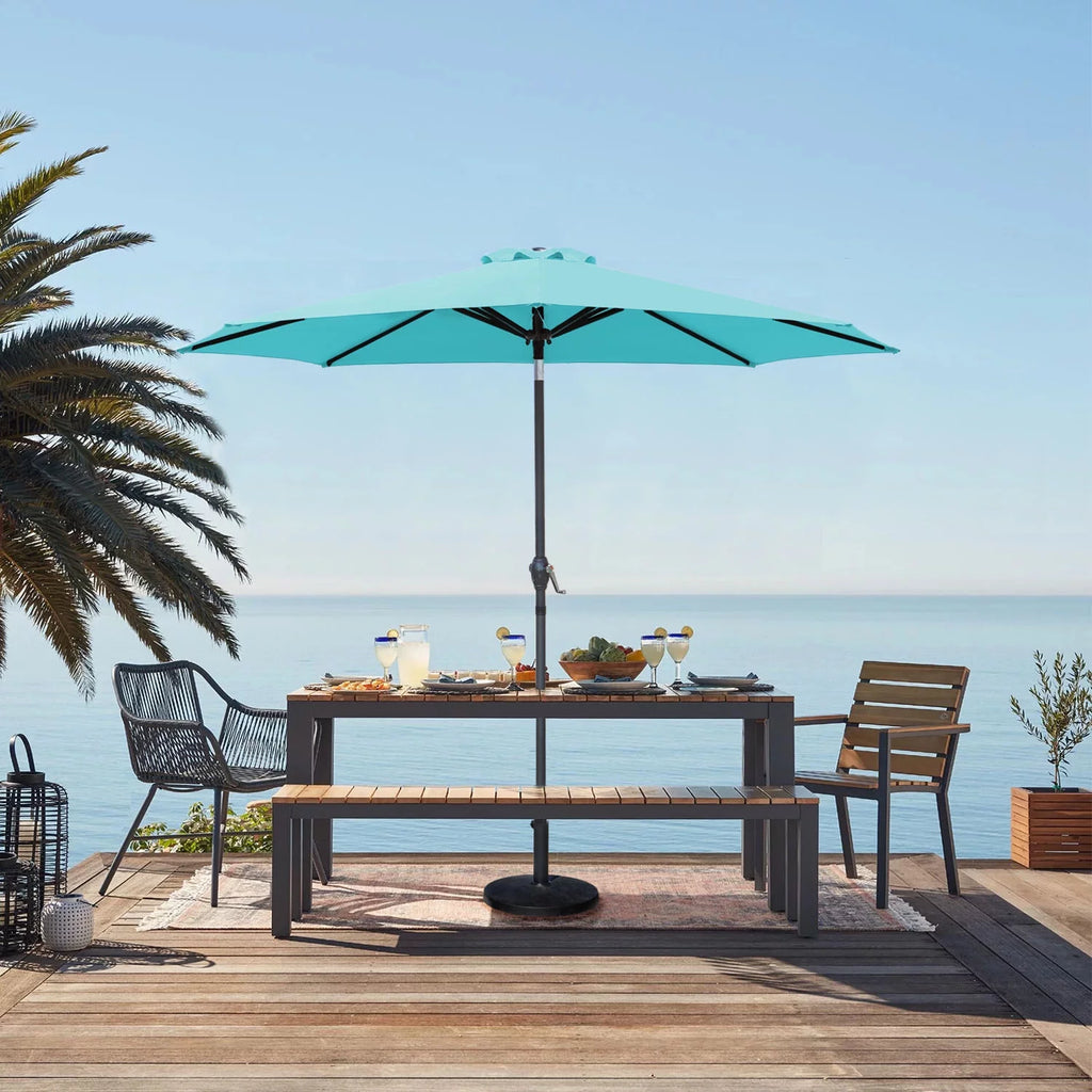 9' Blue Patio Umbrella with Push Button Tilt I999