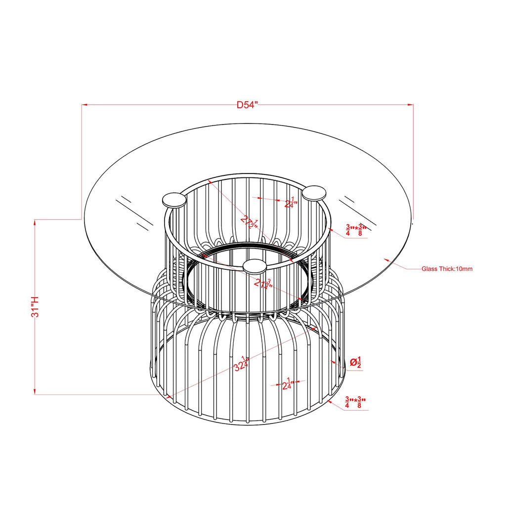 Glass Top Round Dining Table Z81119