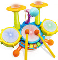 Kids Drum Set with 2 Drum Sticks and Microphone X4194